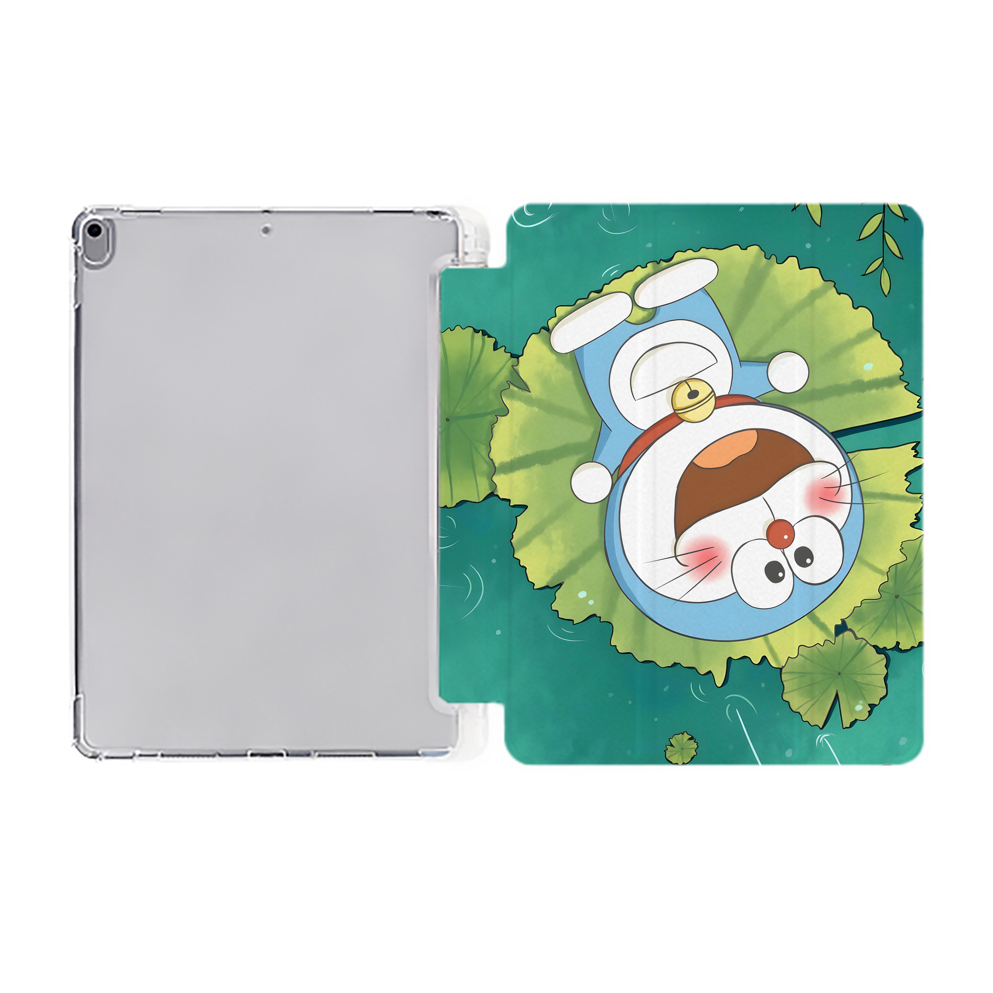 （画像用） ドラえもん Doraemon IPad ケース ペン収納付き 三つ折りスタンド PUレザー×シリコン 対応機種9.5/10.5/10.9インチ